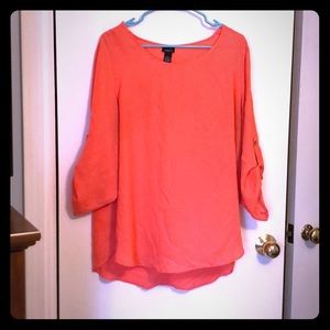 Bring pink/orange long sleeve blouse